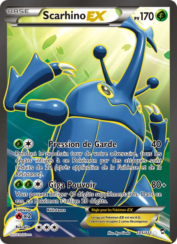 Carte Pokémon Scarhino EX de l'extension Poings Furieux