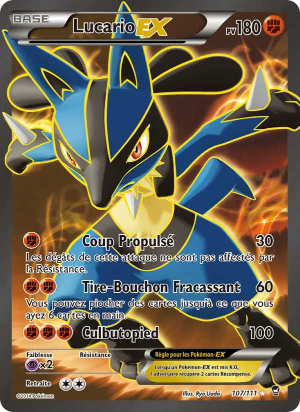 Carte Pokémon Lucario EX de l'extension Poings Furieux
