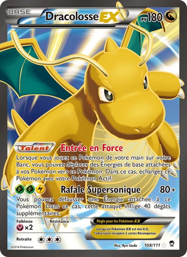 Carte Pokémon Dracolosse EX de l'extension Poings Furieux