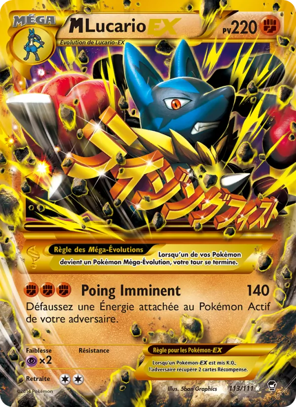 Carte Pokémon M-Lucario EX de l'extension Poings Furieux