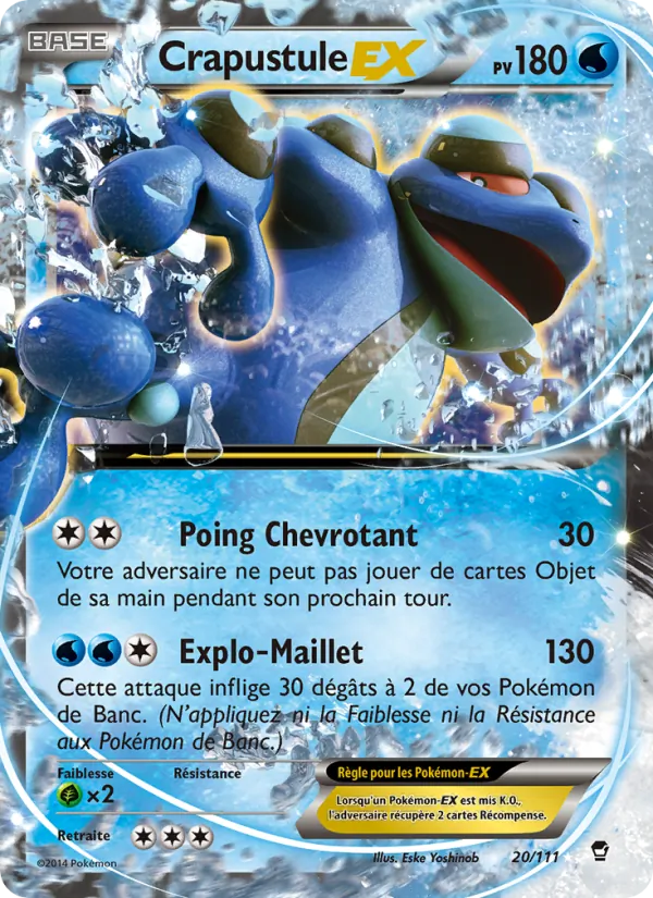 Carte Pokémon Crapustule EX de l'extension Poings Furieux