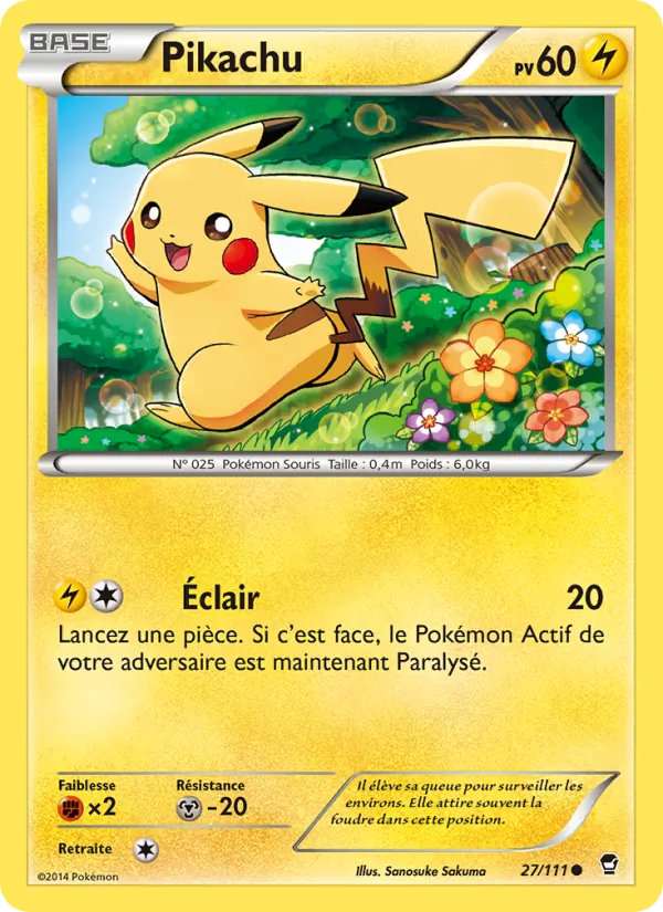 Carte Pokémon Pikachu de l'extension Poings Furieux