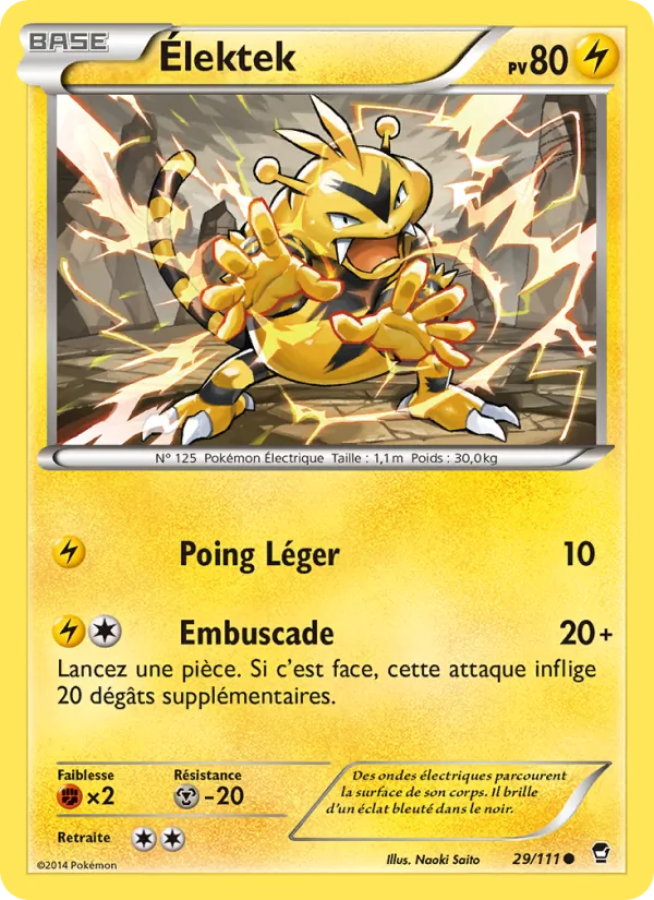 Carte Pokémon Élektek de l'extension Poings Furieux