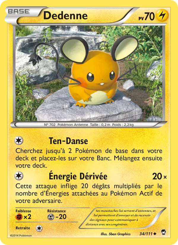 Carte Pokémon Dedenne de l'extension Poings Furieux