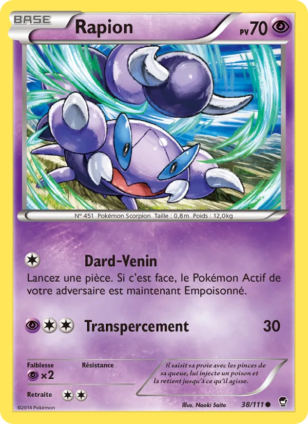 Carte Pokémon Rapion de l'extension Poings Furieux