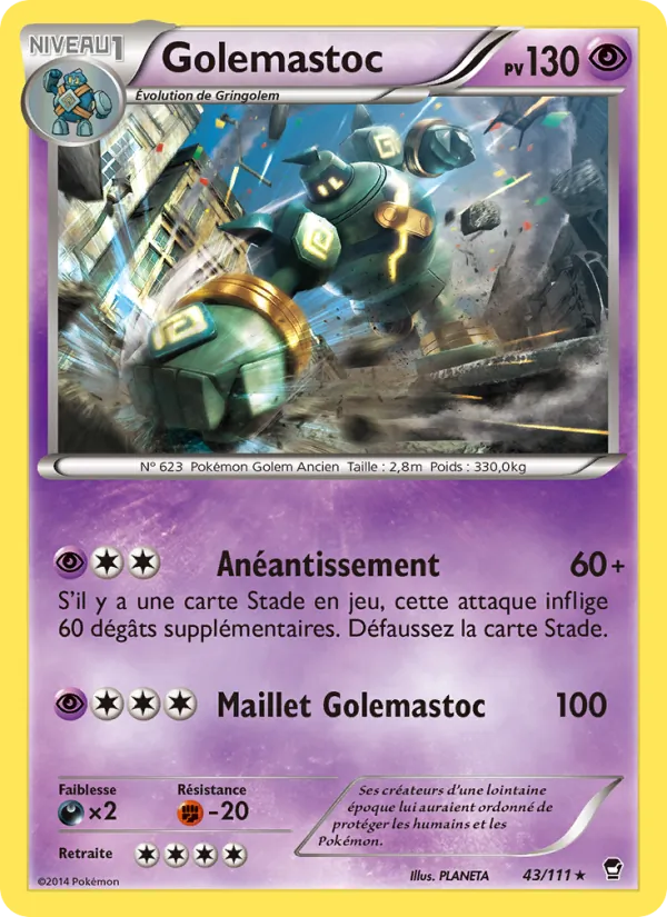 Carte Pokémon Golemastoc de l'extension Poings Furieux
