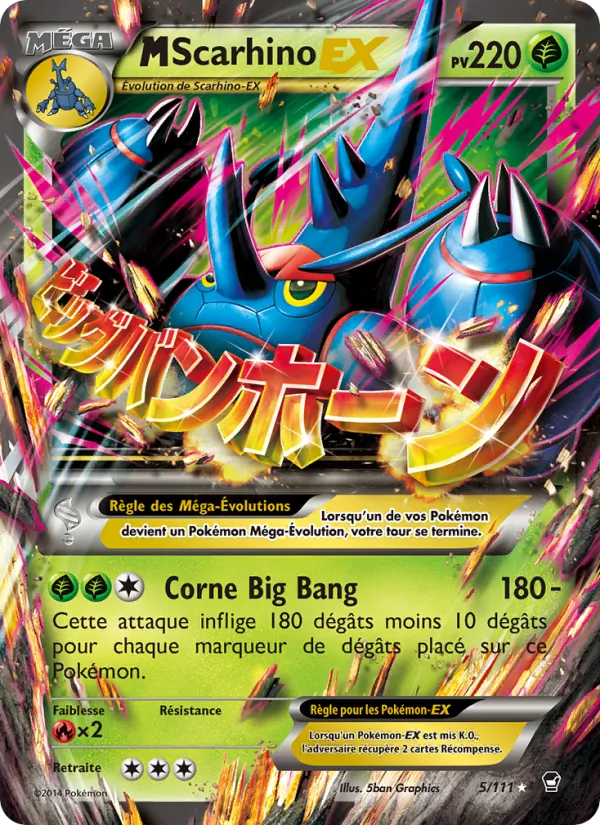 Carte Pokémon M-Scarhino EX de l'extension Poings Furieux