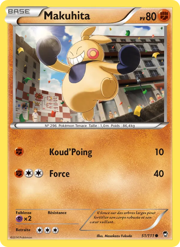 Carte Pokémon Makuhita de l'extension Poings Furieux