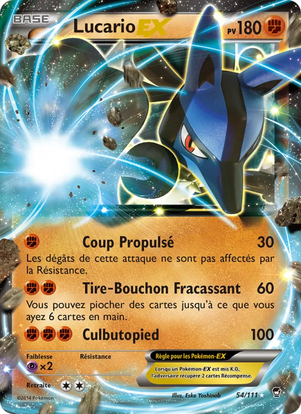 Carte Pokémon Lucario EX de l'extension Poings Furieux