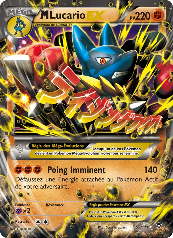 Carte Pokémon M-Lucario EX de l'extension Poings Furieux