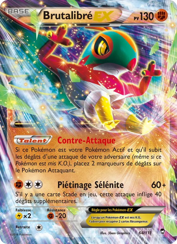 Carte Pokémon Brutalibré EX de l'extension Poings Furieux
