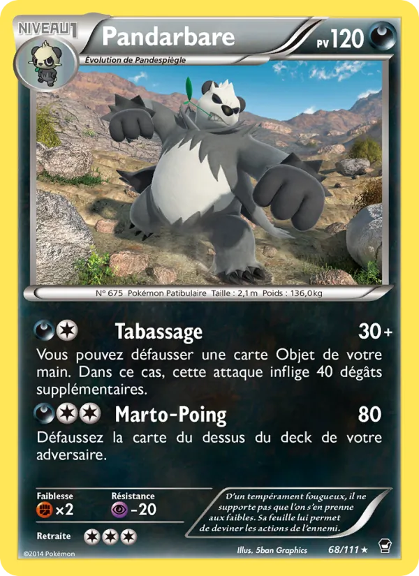 Carte Pokémon Pandarbare de l'extension Poings Furieux
