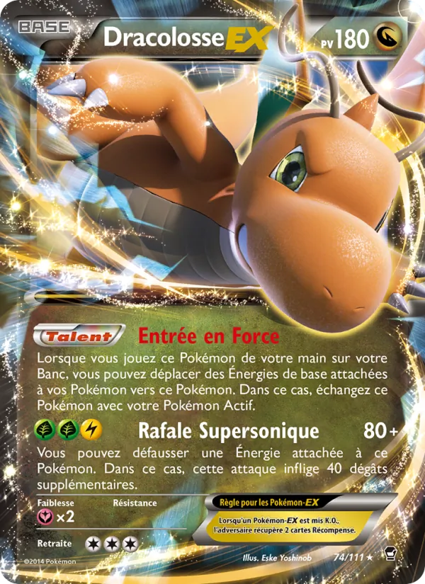 Carte Pokémon Dracolosse EX de l'extension Poings Furieux