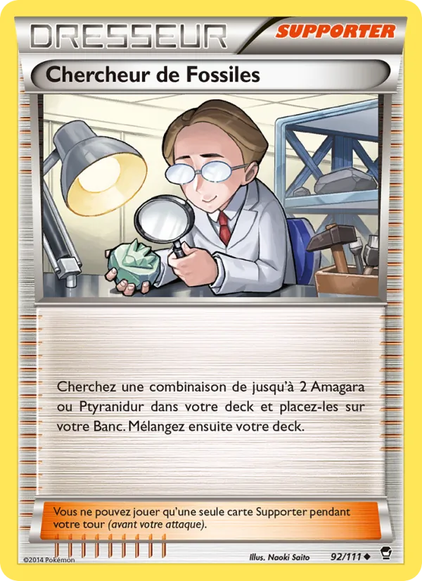 Carte Pokémon Chercheur de Fossiles de l'extension Poings Furieux