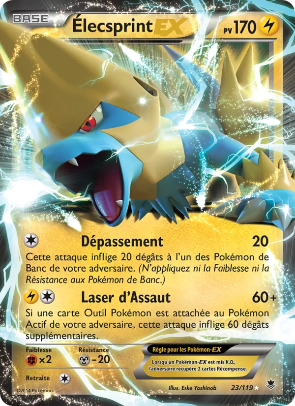 Carte Pokémon Élecsprint EX de l'extension Vigueur Spectrale
