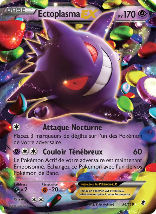 Carte Pokémon Ectoplasma EX de l'extension Vigueur Spectrale