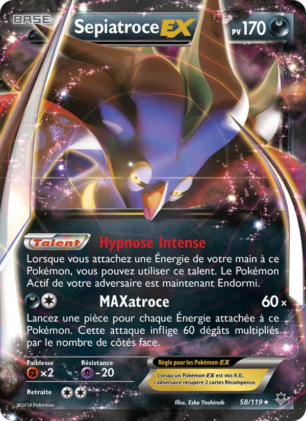 Carte Pokémon Sepiatroce EX de l'extension Vigueur Spectrale