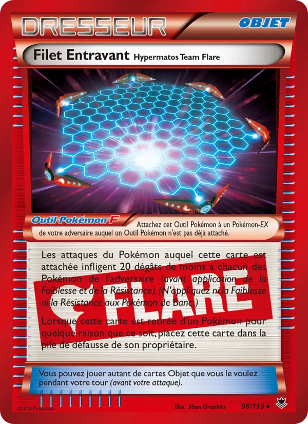 Carte Pokémon Filet Entravant Hypermatos Team Flare de l'extension Vigueur Spectrale
