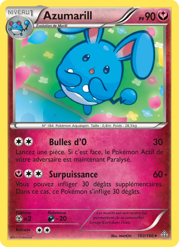 Carte Pokémon Azumarill de l'extension Primo-Choc