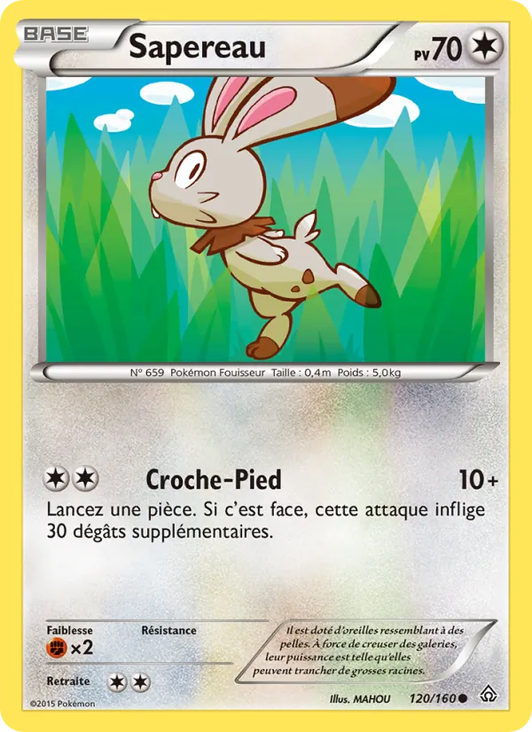 Carte Pokémon Sapereau de l'extension Primo-Choc