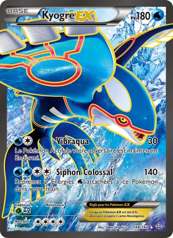Carte Pokémon Kyogre EX de l'extension Primo-Choc