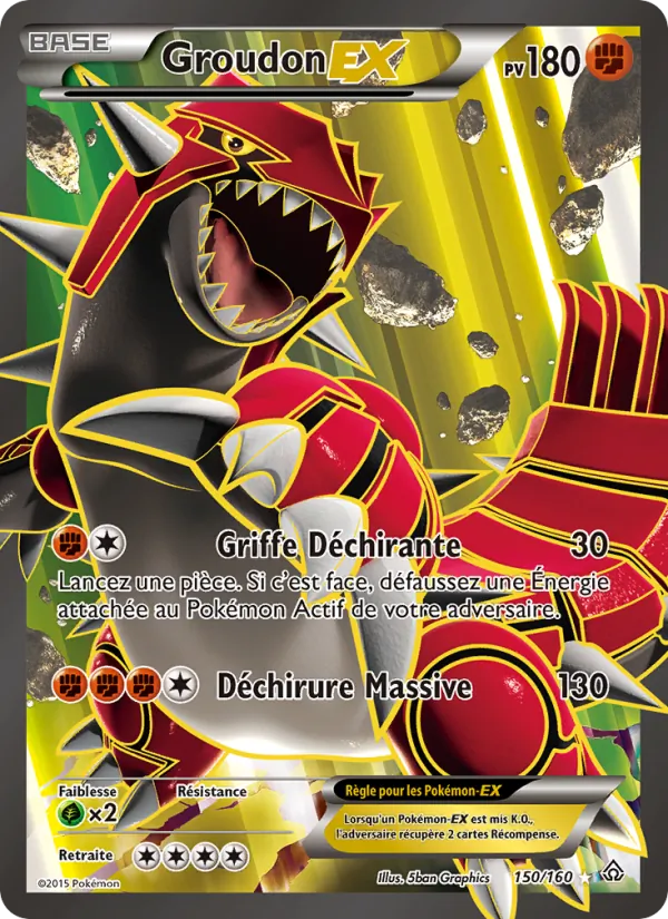 Carte Pokémon Groudon EX de l'extension Primo-Choc