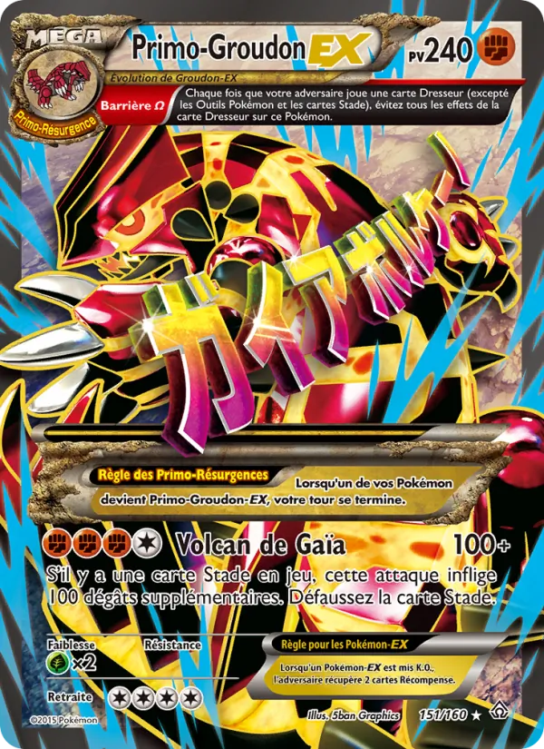 Carte Pokémon Primo-Groudon EX de l'extension Primo-Choc