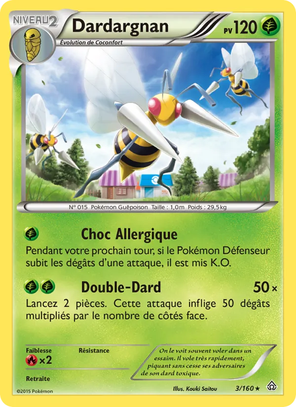 Carte Pokémon Dardargnan de l'extension Primo-Choc
