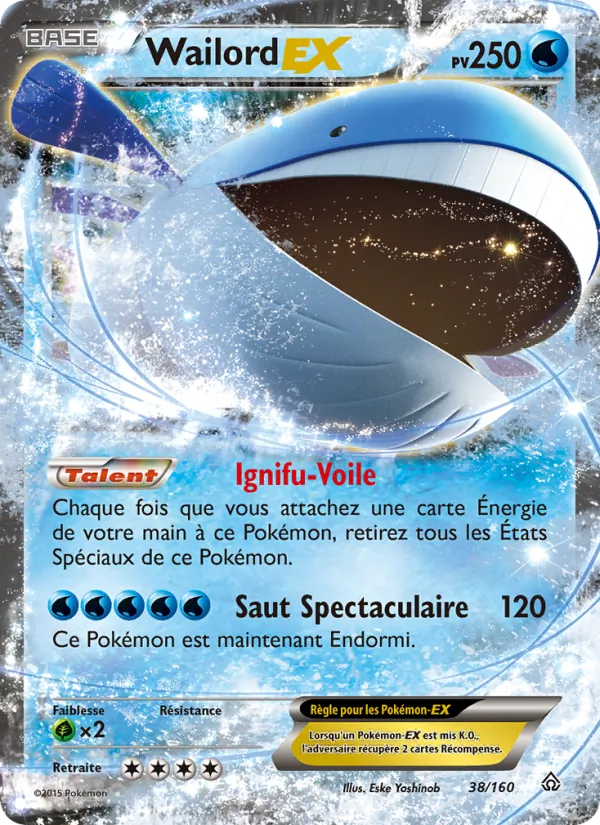Carte Pokémon Wailord EX de l'extension Primo-Choc