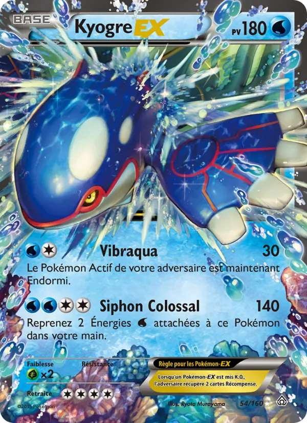 Carte Pokémon Kyogre EX de l'extension Primo-Choc