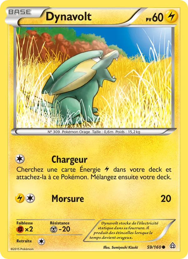 Carte Pokémon Dynavolt de l'extension Primo-Choc