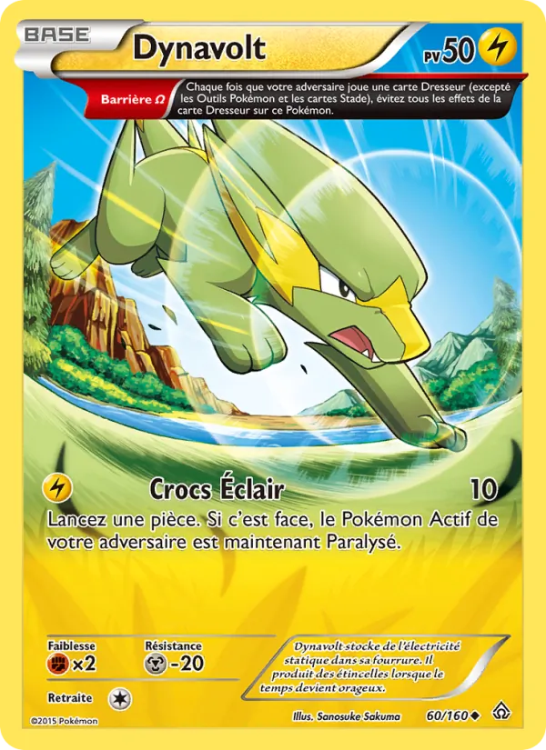 Carte Pokémon Dynavolt de l'extension Primo-Choc