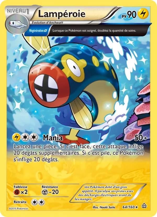 Carte Pokémon Lampéroie de l'extension Primo-Choc