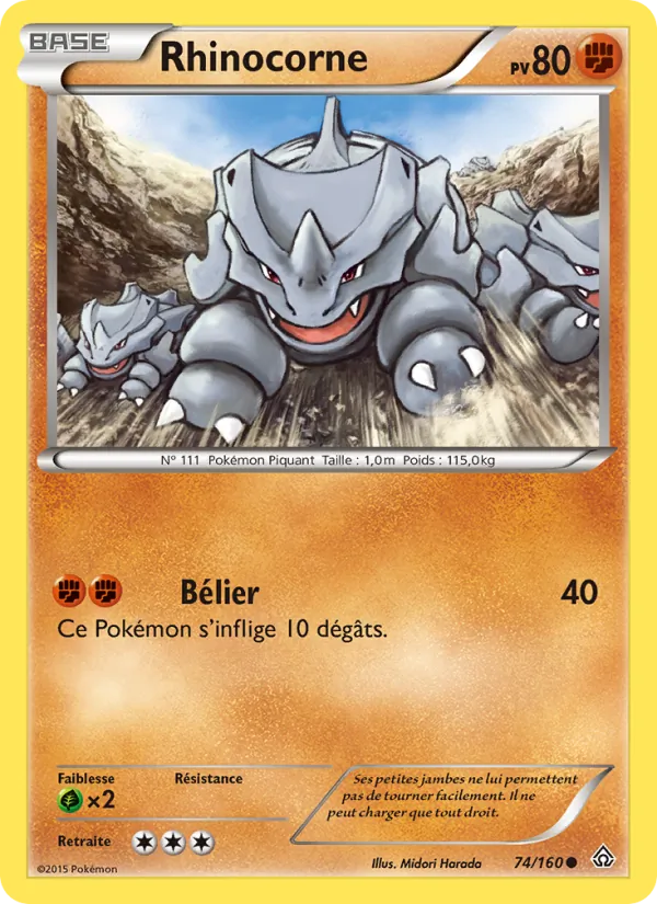 Carte Pokémon Rhinocorne de l'extension Primo-Choc