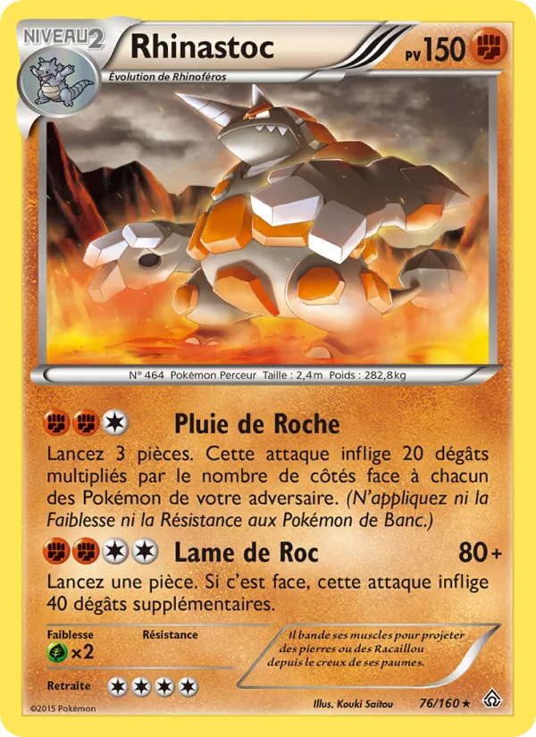 Carte Pokémon Rhinastoc de l'extension Primo-Choc