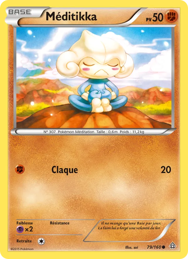 Carte Pokémon Méditikka de l'extension Primo-Choc