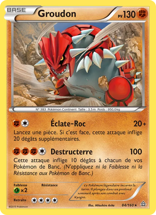 Carte Pokémon Groudon de l'extension Primo-Choc