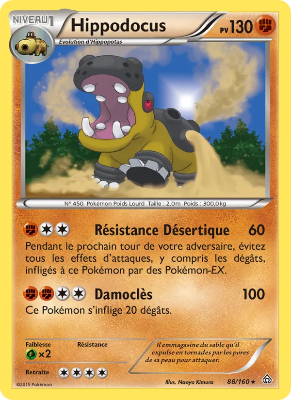 Carte Pokémon Hippodocus de l'extension Primo-Choc