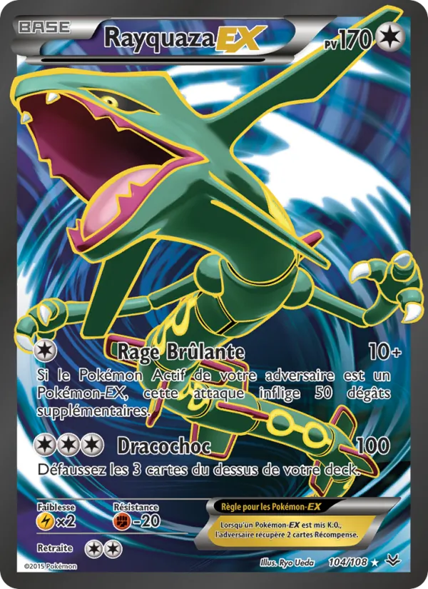 Carte Pokémon Rayquaza EX de l'extension Ciel Rugissant