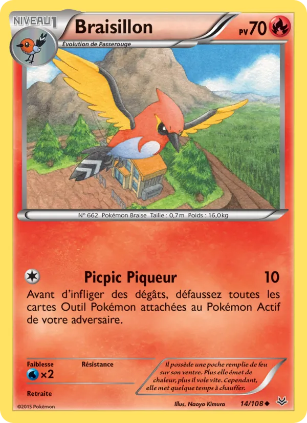 Carte Pokémon Braisillon de l'extension Ciel Rugissant