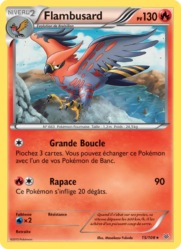 Carte Pokémon Flambusard de l'extension Ciel Rugissant