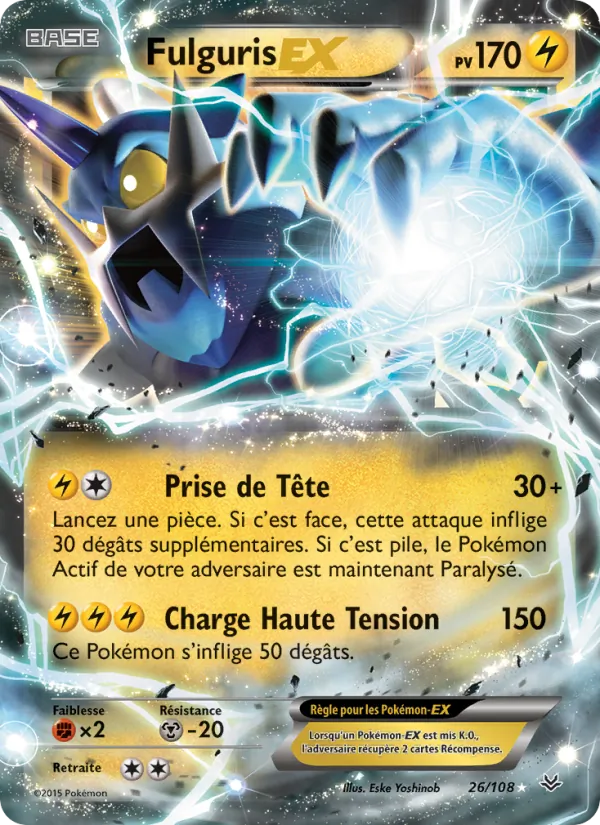 Carte Pokémon Fulguris EX de l'extension Ciel Rugissant