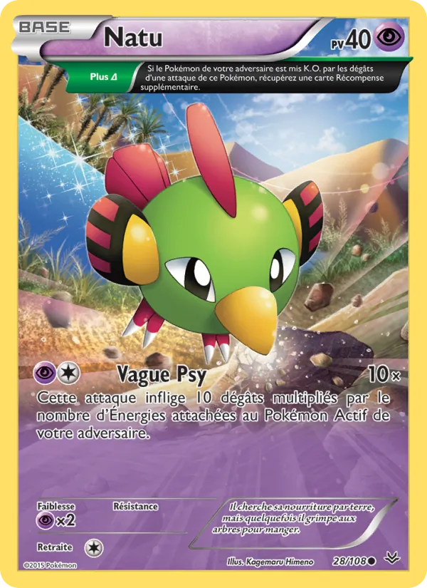 Carte Pokémon Natu de l'extension Ciel Rugissant