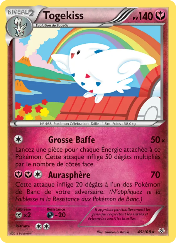 Carte Pokémon Togekiss de l'extension Ciel Rugissant