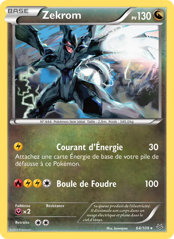 Carte Pokémon Zekrom de l'extension Ciel Rugissant