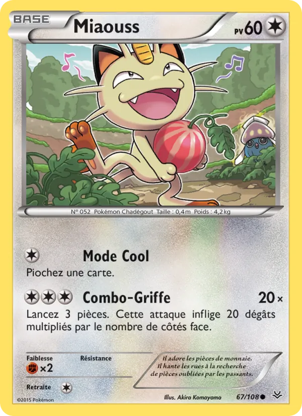 Carte Pokémon Miaouss de l'extension Ciel Rugissant