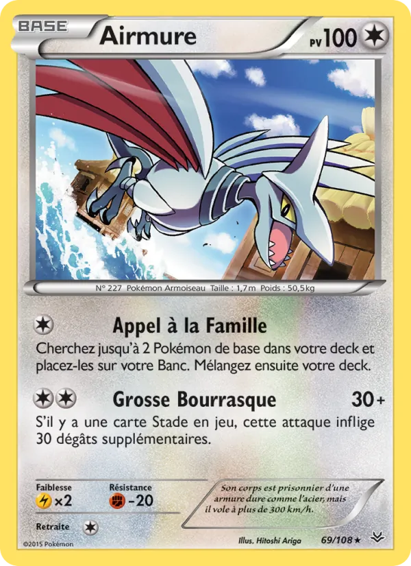 Carte Pokémon Airmure de l'extension Ciel Rugissant