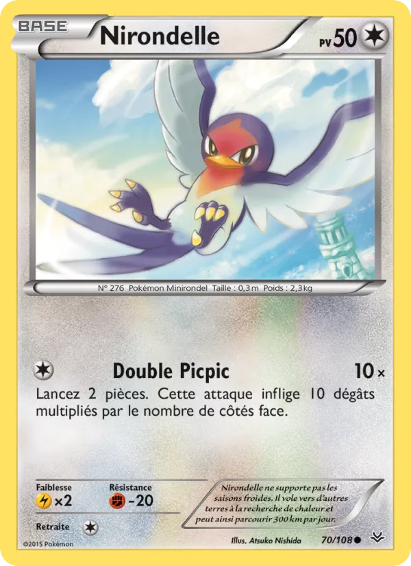 Carte Pokémon Nirondelle de l'extension Ciel Rugissant