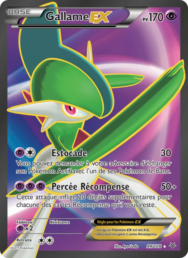 Carte Pokémon Gallame EX de l'extension Ciel Rugissant