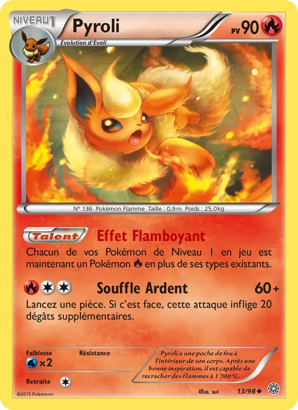 Carte Pokémon Pyroli de l'extension Origines Antiques